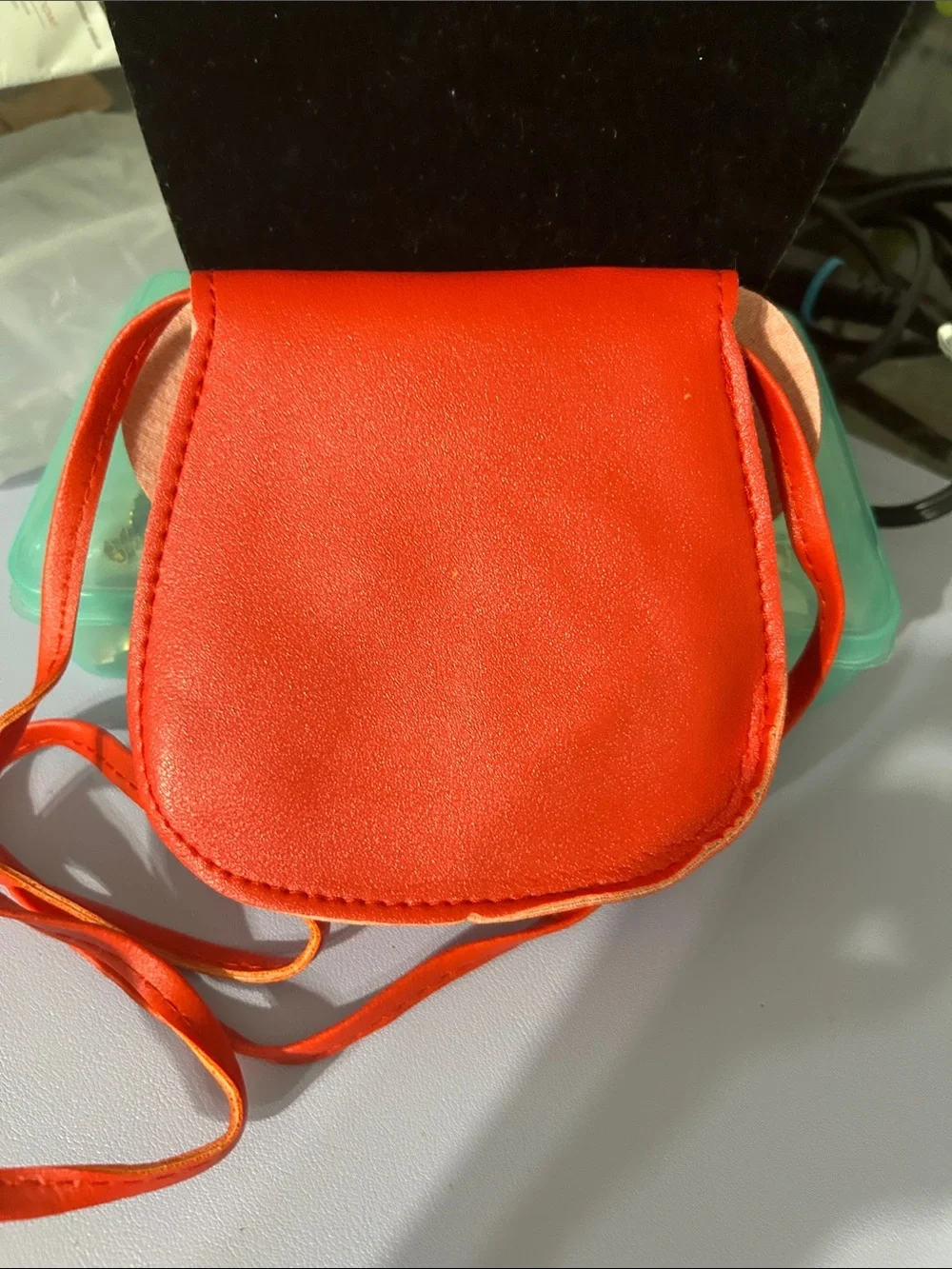 Red Mini Crossbody Bag with Black Bow Accent